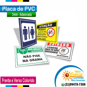 Placa PVC 2mm adesivada em Vinil - Frente e Verso PVC - 2mm Quadrado 4x4 Fosco Corte reto 