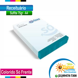 Receituários Sulfite 15x20 ( 2 unidades) 4x0 ou 4x4 Fosco Blocado com 100 folhas 