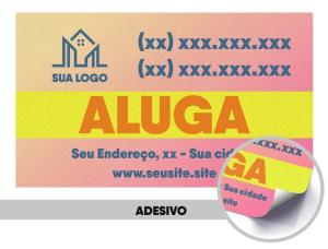 Adesivo Vende-se ou Aluga-se Adesivo Vinil a Prova dágua 20x30 4x0 Brilho Corte Reto Somente adesivo de Aluga-se e vende-se